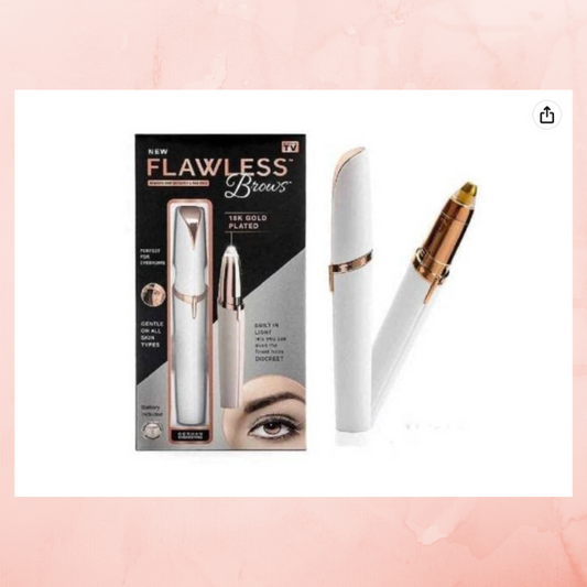 Flawless Brows Eyebrow Trimmer with Built in Light Massager  (White)
