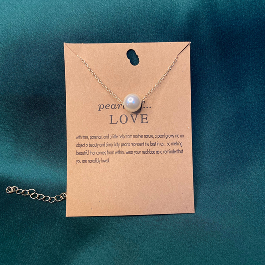 Gold Plated Pearl Love Necklace